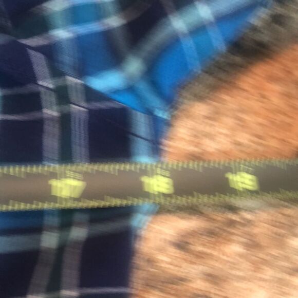 Blue Plaid Button‎ Down Long Sleeve Casual Shirt - Picture 9 of 11